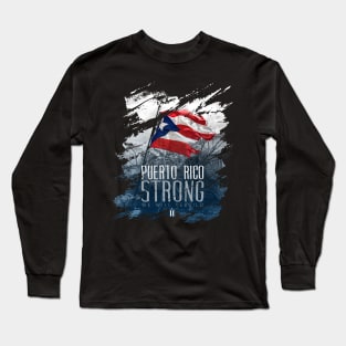 Puerto Rico Strong Torn Long Sleeve T-Shirt